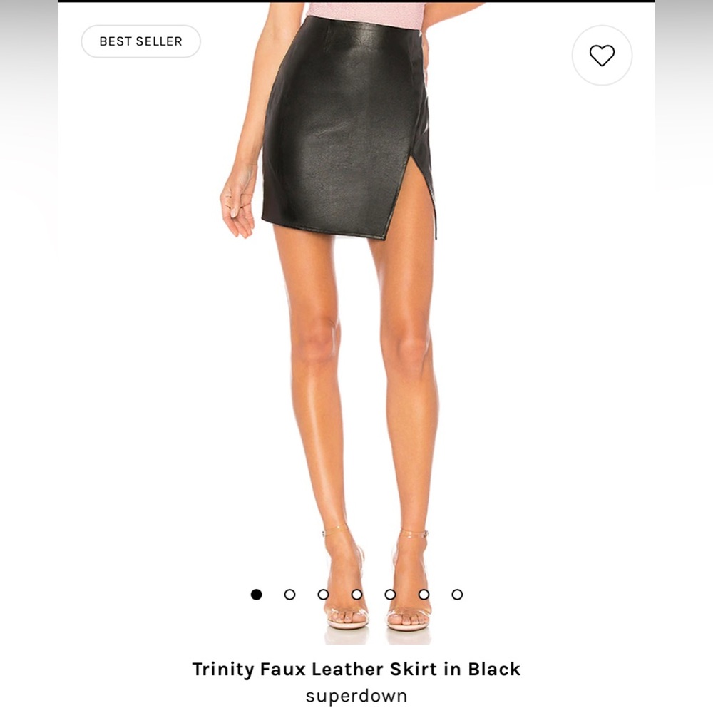 Trinity Faux Leather Skirt in Black XL